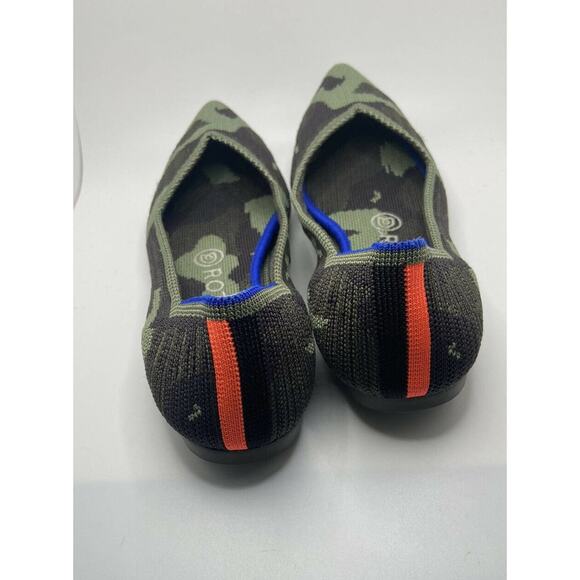 Rothy's The Point Olive Camoflauge Shoes 7 Green Ballet Flats Women's Authentic - Picture 3 of 9